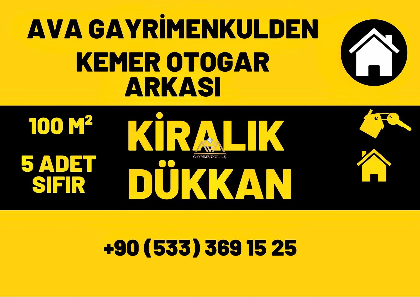KEMER OTOGAR YANI KİRALIK 100m2 DÜKKANLAR